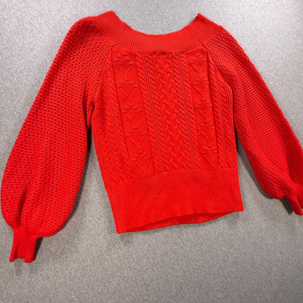 Willow & Root Red Cable Knit Sweater NWT - Size MEDIUM
